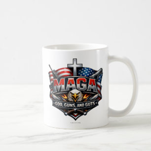 MAGA: God, Guns, and Guts.  Coffee Mug