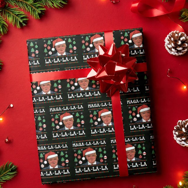 Maga La La La Funny Trump Ugly Christmas Wrapping Paper (Creator Uploaded)