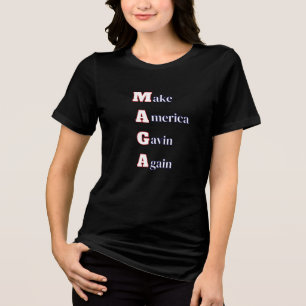 MAGA Make America Gavin Again Funny Spoof Tri-Blend Shirt