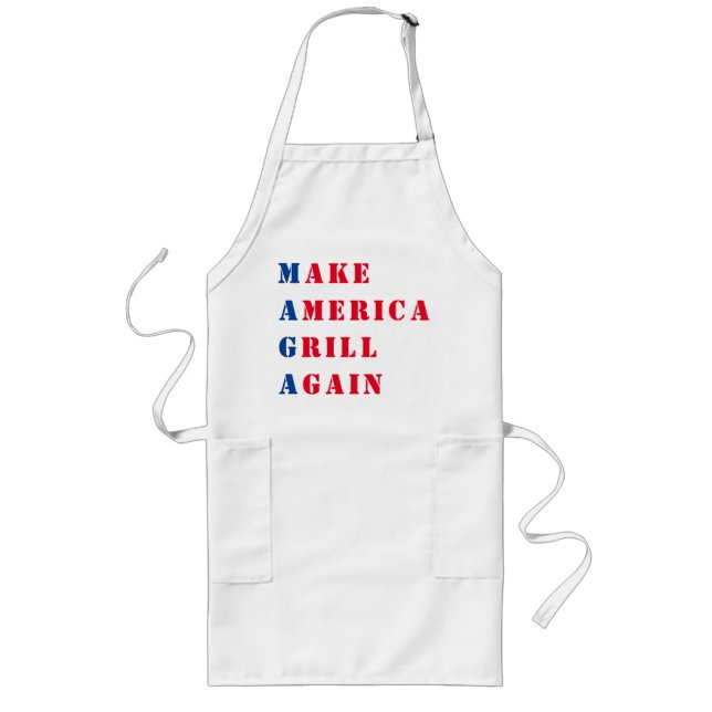 MAGA Make America Grill Again Long Apron (Front)