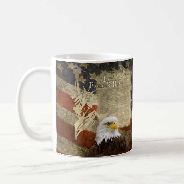 MAGA Patriot Patriotic Freedom Independence Flag Coffee Mug (Left)