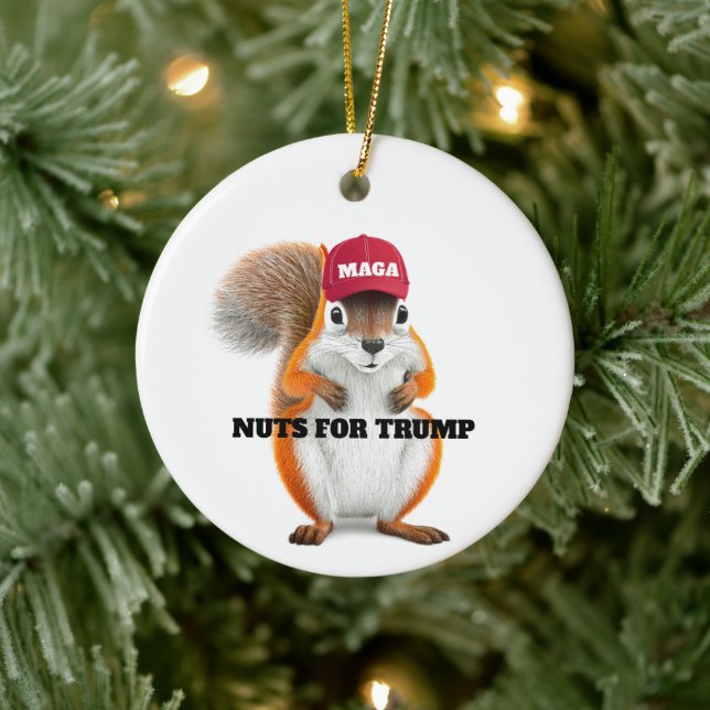 MAGA Peanut the Squirrel Nuts for Trump Ceramic Ornament (Tree)