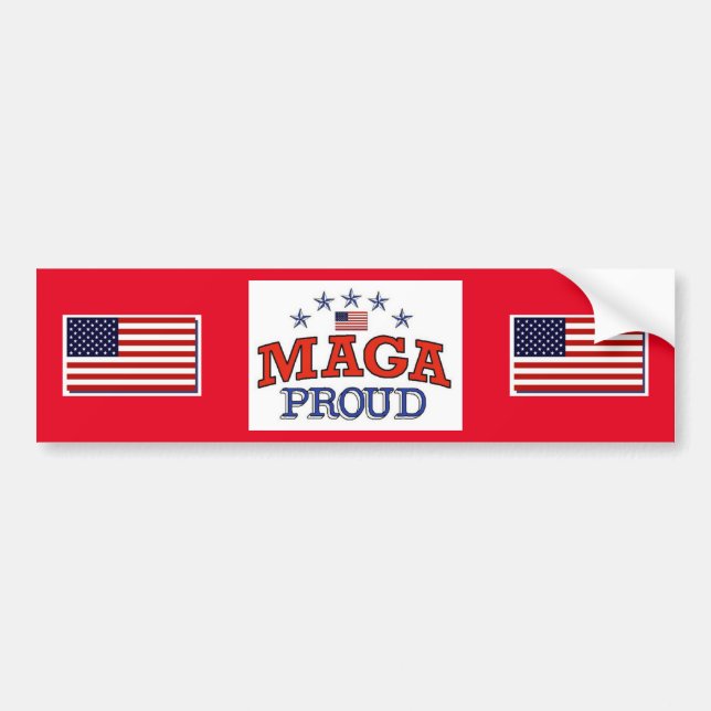 MAGA Proud Bumper Sticker (Front)