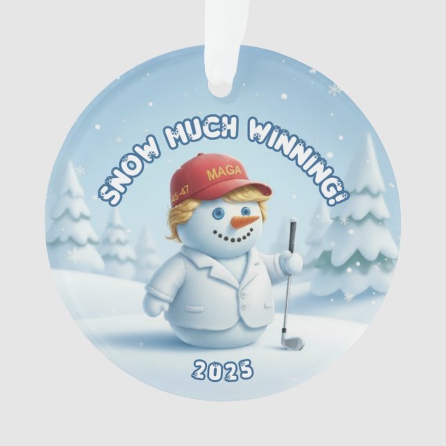 MAGA Snowman Trump Ornament  - Patriotic Ornament (Front)