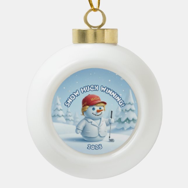 MAGA Snowman Trump Ornament  - Patriotic Ornament (Front)