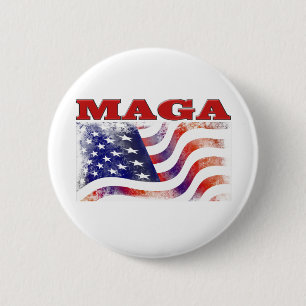 MAGA stars and stripes 6 Cm Round Badge