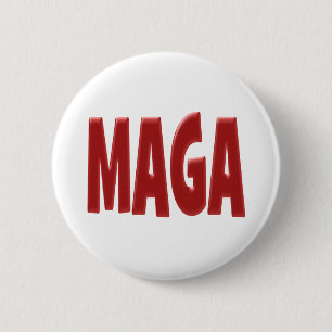 MAGA with red text 6 Cm Round Badge