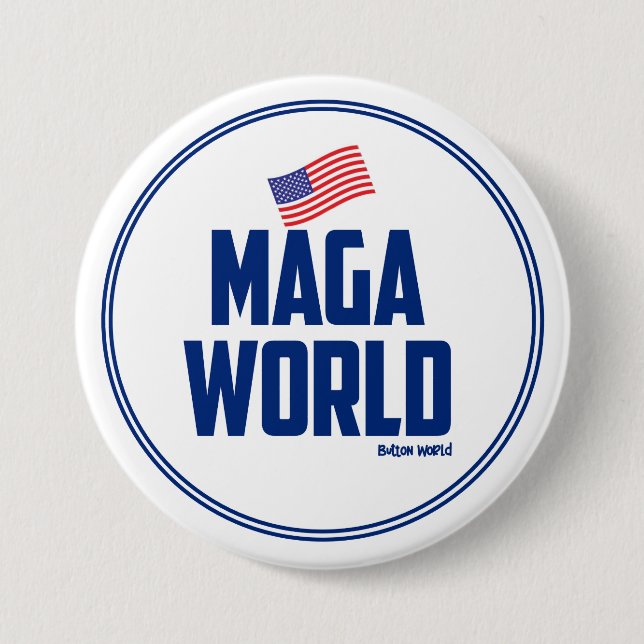 MAGA World 7.5 Cm Round Badge (Front)