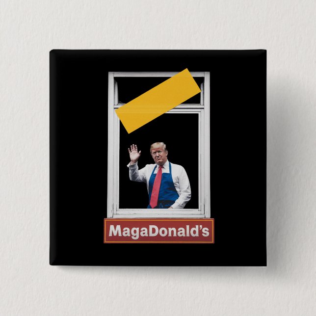MAGADonald's Trump 2024 15 Cm Square Badge (Front)
