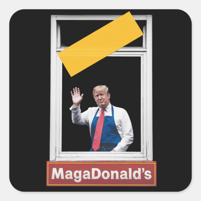 MAGADonald's Trump 2024 Square Sticker (Front)