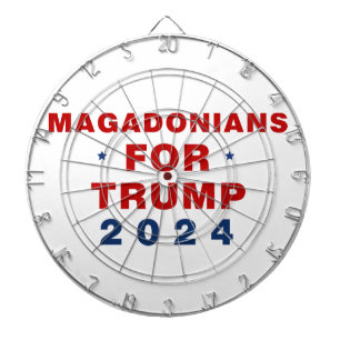 Magadonians For Trump 2024 Red Blue Dartboard