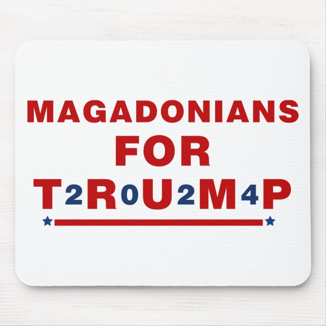 Magadonians For Trump 2024 Red Blue Star Mouse Pad (Front)
