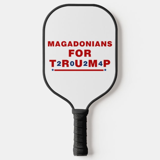 Magadonians For Trump 2024 Red Blue Star Pickleball Paddle (Front)