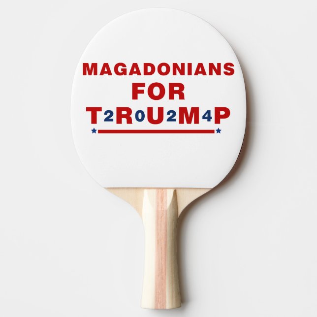 Magadonians For Trump 2024 Red Blue Star Ping Pong Paddle (Front)