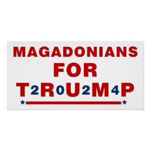 Magadonians For Trump 2024 Red Blue Star Poster