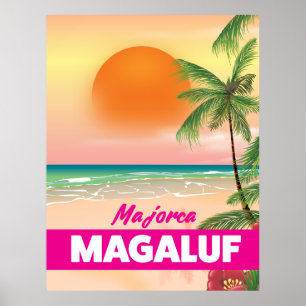 Magaluf Majorca beach travel poster