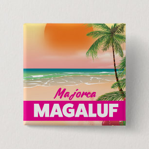 Magaluf Majorca beach travel poster 15 Cm Square Badge