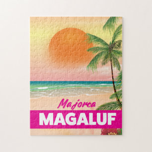 Magaluf Majorca beach travel poster Jigsaw Puzzle