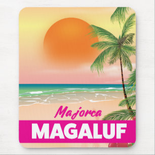 Magaluf Majorca beach travel poster Mouse Pad