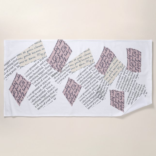 Magazine Aesthetic – Retro Editorial Style Beach Towel (Front)