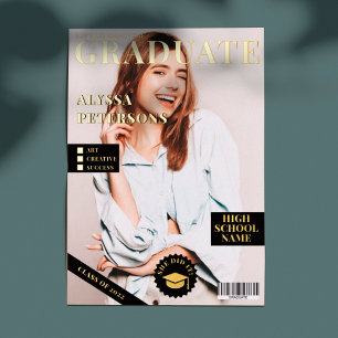 Magazine cover 2 photos black graduation gold