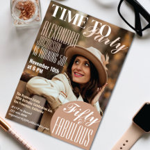 Magazine Cover 50th Birthday Party Invitation