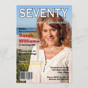 Magazine Cover 70th Birthday Party Invitation