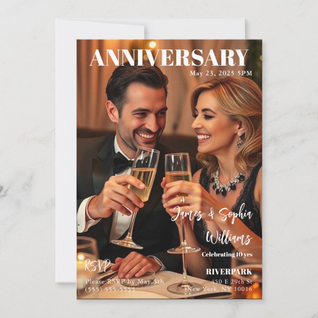 Magazine Cover Anniversary Invitation (Front)