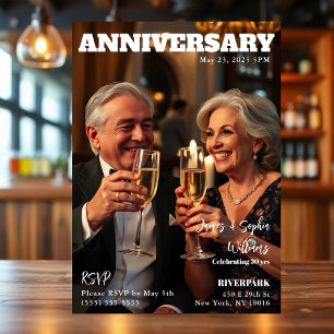 Magazine Cover Anniversary Invitation