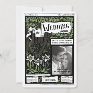 magazine Cover Art Nouveau Wedding Invitation