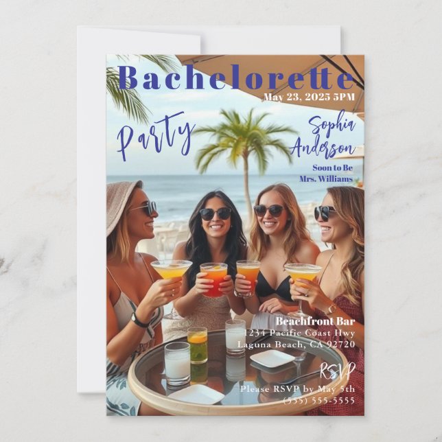 Magazine Cover Bachelorette Invitation (Front)
