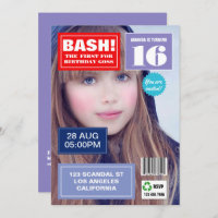 Magazine Cover Birthday Party photo invitation