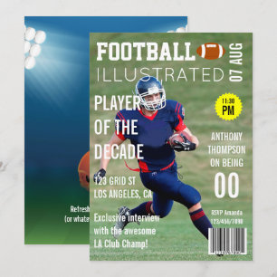 Magazine Cover Celebrity Footballer Birthday Party Invitation