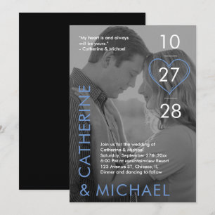 Magazine Cover Dark Photo Modern Minimalist Blue Invitation