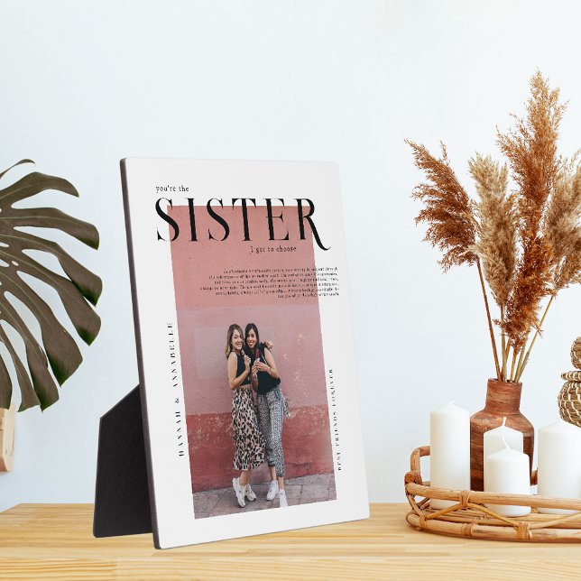Magazine Cover | Gift For Sisters Photo Collage Plaque (Creator Uploaded)