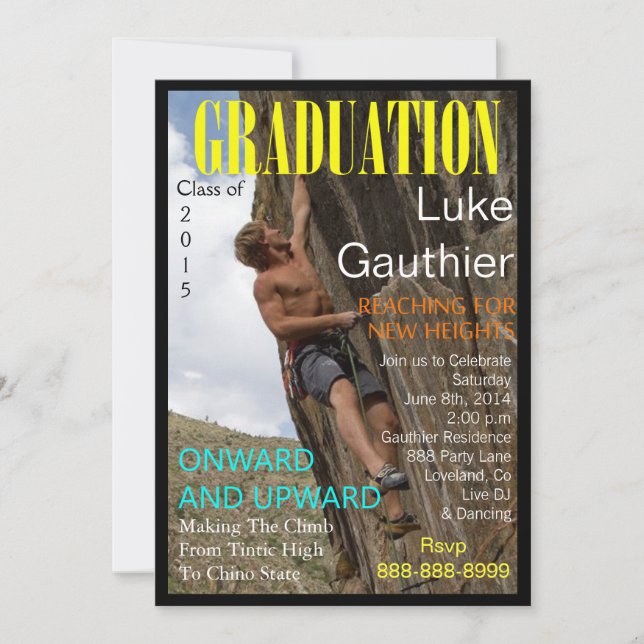 Magazine Cover Graduation Invitation (Front)