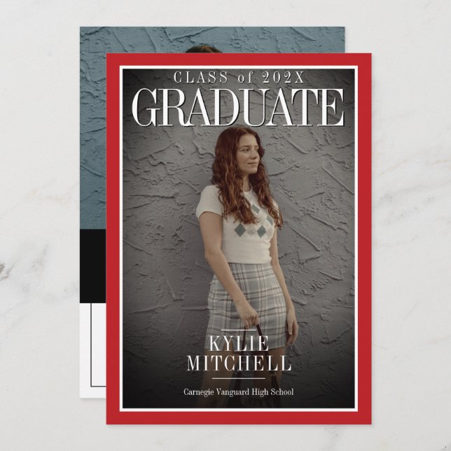 Magazine Cover Graduation Invitation (Front/Back)