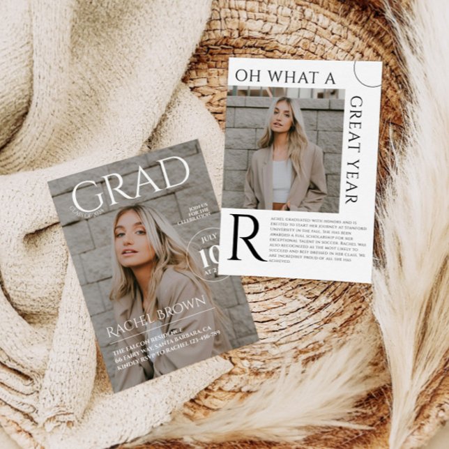 Magazine Cover Graduation Invitation, Magazine  Invitation (Creator Uploaded)
