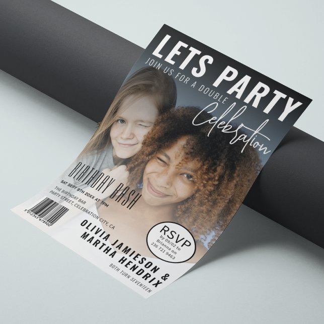 Magazine Cover | Joint Birthday Party Invitation (Creator Uploaded)