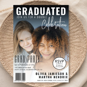 Magazine Cover   Joint Graduation Party Invitation