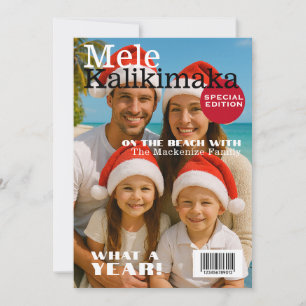 Magazine Cover Mele Kalikimaka Family Personalised Holiday Card