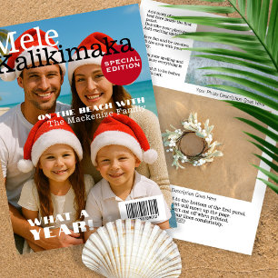 Magazine Cover Mele Kalikimaka Family Personalized Holiday Card