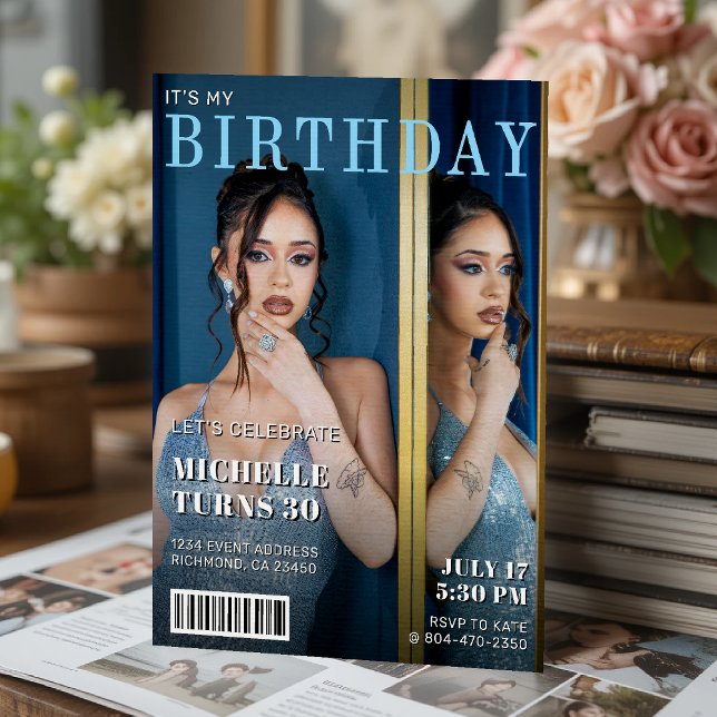 Magazine Cover Photo Birthday Party Invitation (Magazine Cover Photo Birthday Party Invitation
)