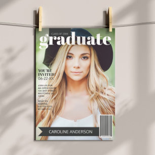 Magazine Cover Photo Graduation Invitation
