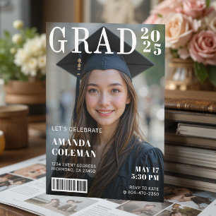 Magazine Cover Photo Graduation Party Invitation