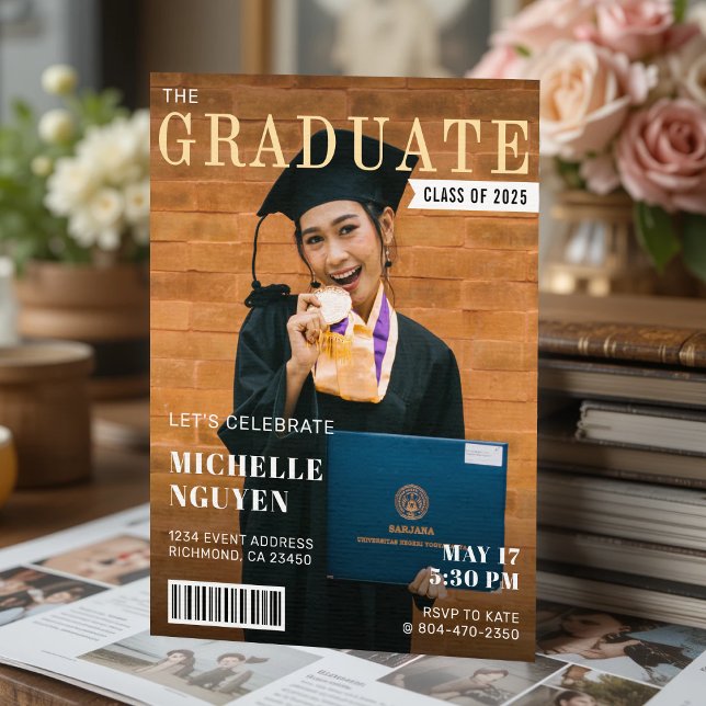 Magazine Cover Photo Graduation Party Invitation (Magazine Cover Photo Graduation Party Invitation
)