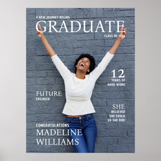 Magazine Cover Photo Graduation Poster (Front)