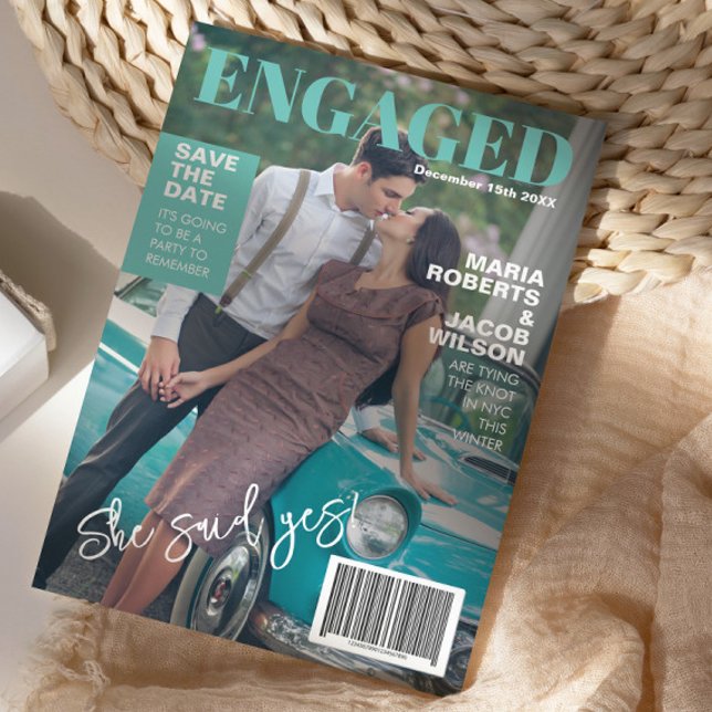 Magazine Cover Save The Date Photo Announcement (Creator Uploaded)