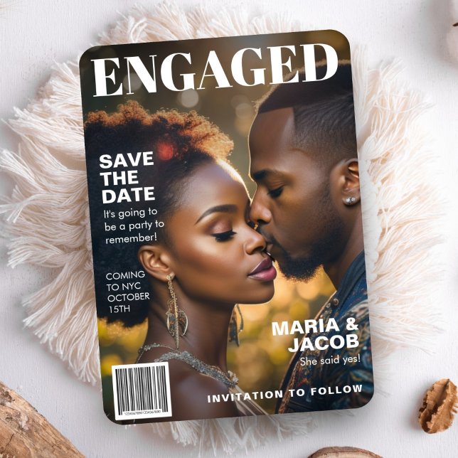 Magazine Cover Save The Date Photo Announcement (Creator Uploaded)