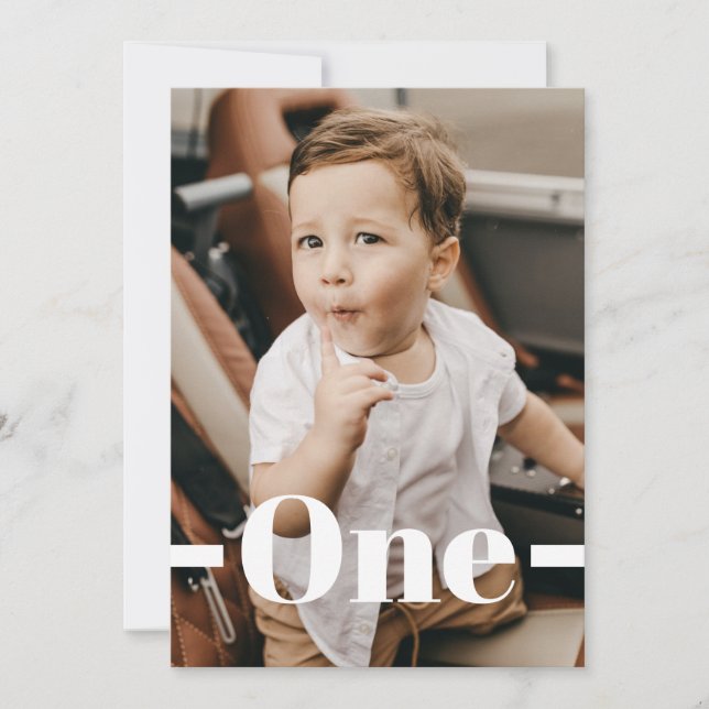 Magazine Cover Style Black Photo Boy 1st Birthday Invitation (Front)